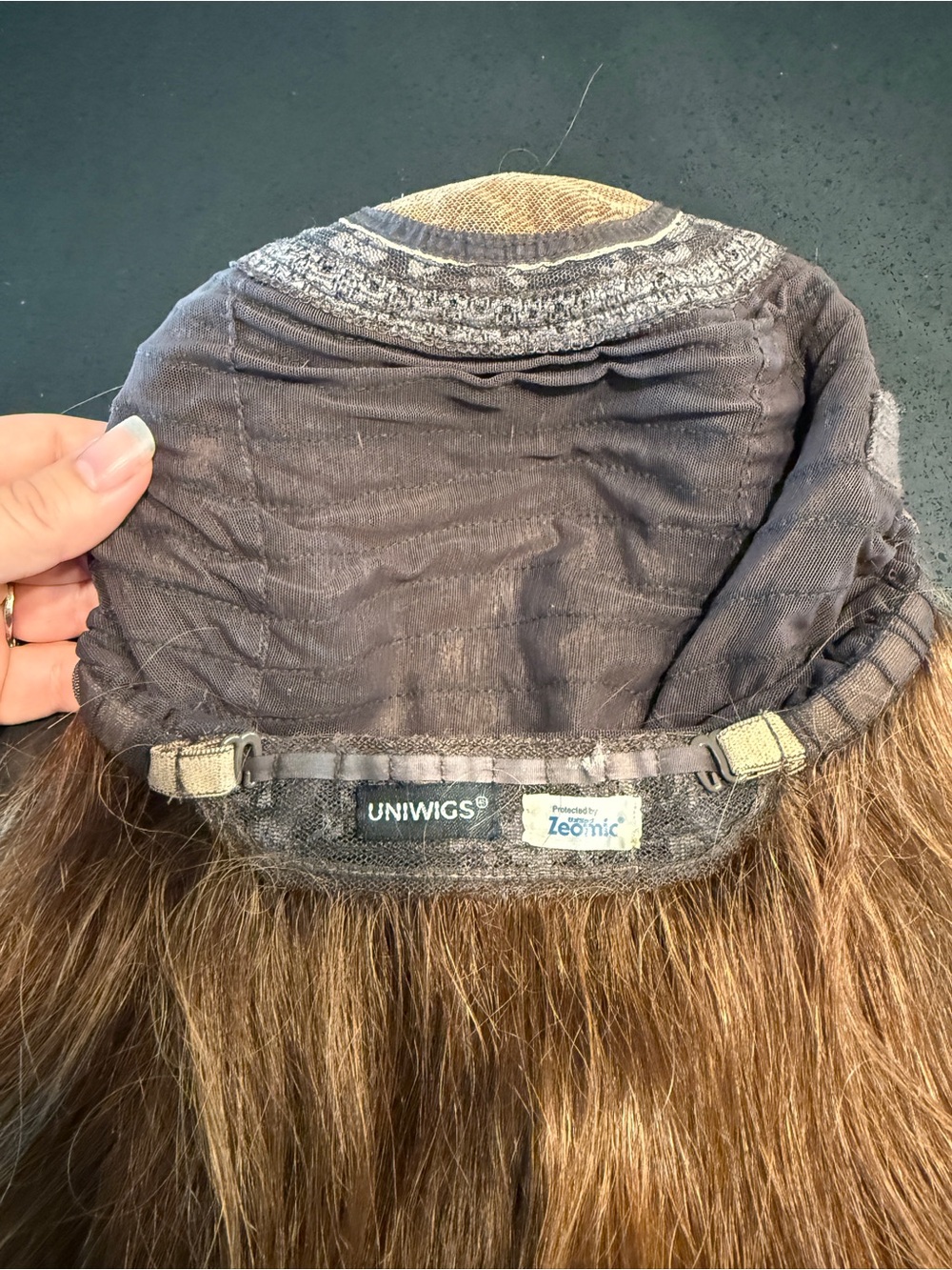 Uniwig Auburn Blonde 2 tone straight Human Hair Wig 
Cap size small-medium - Picture 8 of 15